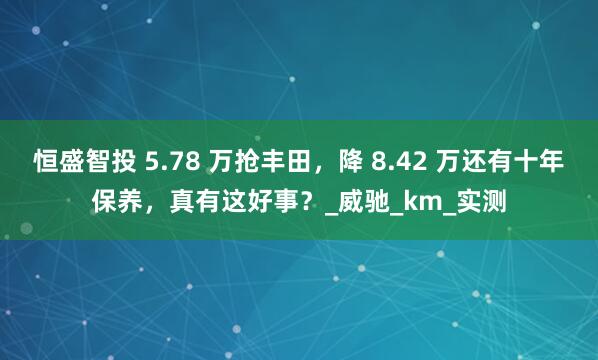 恒盛智投 5.78 万抢丰田，降 8.42 万还有十年保养，真有这好事？_威驰_km_实测