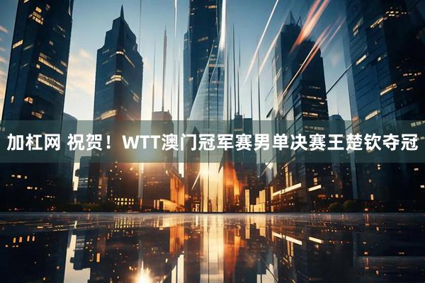 加杠网 祝贺！WTT澳门冠军赛男单决赛王楚钦夺冠