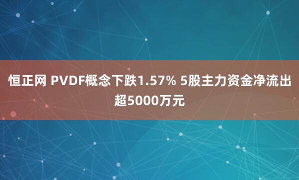恒正网 PVDF概念下跌1.57% 5股主力资金净流出超5000万元